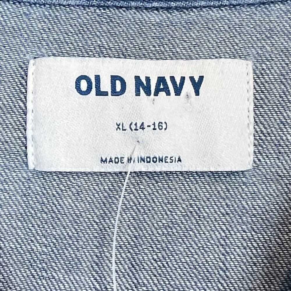 Old Navy Long Sleeve Denim Dress Chambray Tiered Girls Size XL NWT - Picture 4 of 7